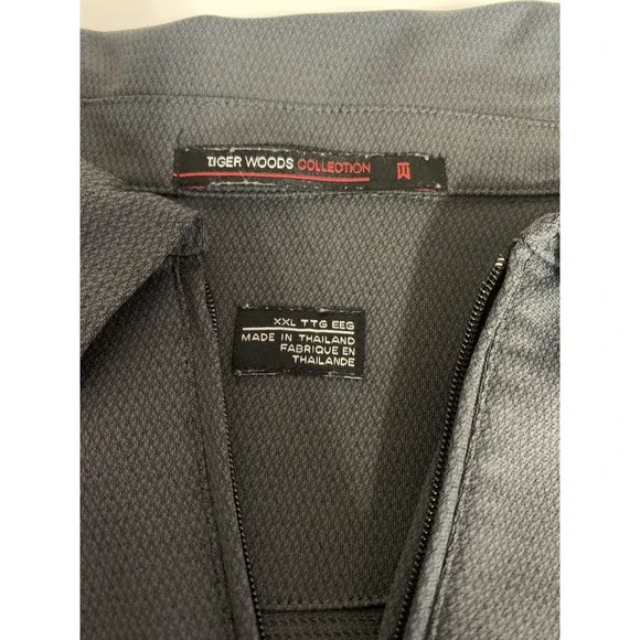 Tiger Woods Collection Mens XXL Long Sleeve 1/4 Zip Pullover Gray - Picture 5 of 10